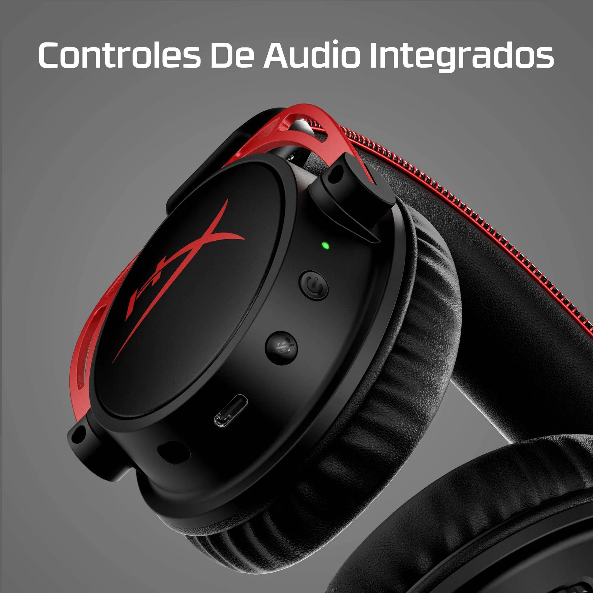 Audífonos Gamer HyperX Cloud Alpha Wireless, 2.4GHz, Audio Espacial DTS, Red 9