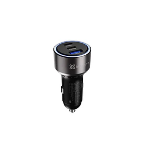 Adaptador auto Klip Xtreme 60W – 2×USB-C, 1×USB-A, carga rápida dispositivos móviles