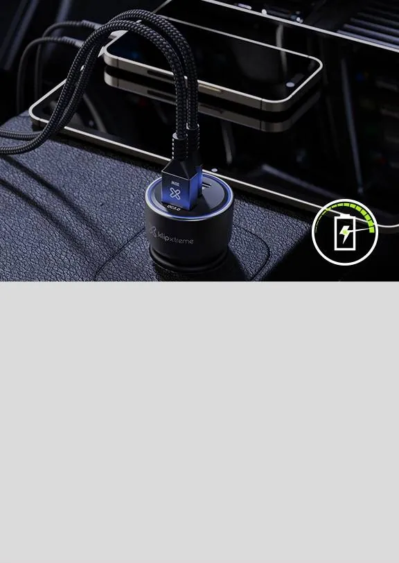 Adaptador auto Klip Xtreme 60W – 2×USB-C, 1×USB-A, carga rápida dispositivos móviles 8