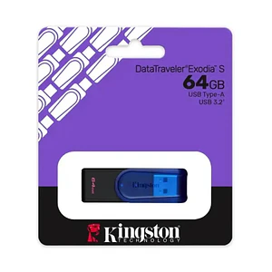 Pendrive Kingston DataTraveler Exodia, 64GB, USB 3.0, USB-A, Azul