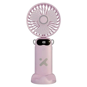 Ventilador Portátil Xtech XTA-900PK, 6 Velocidades, 3600 mAh, Hasta 37 h, USB-C, Recargable, Rosa