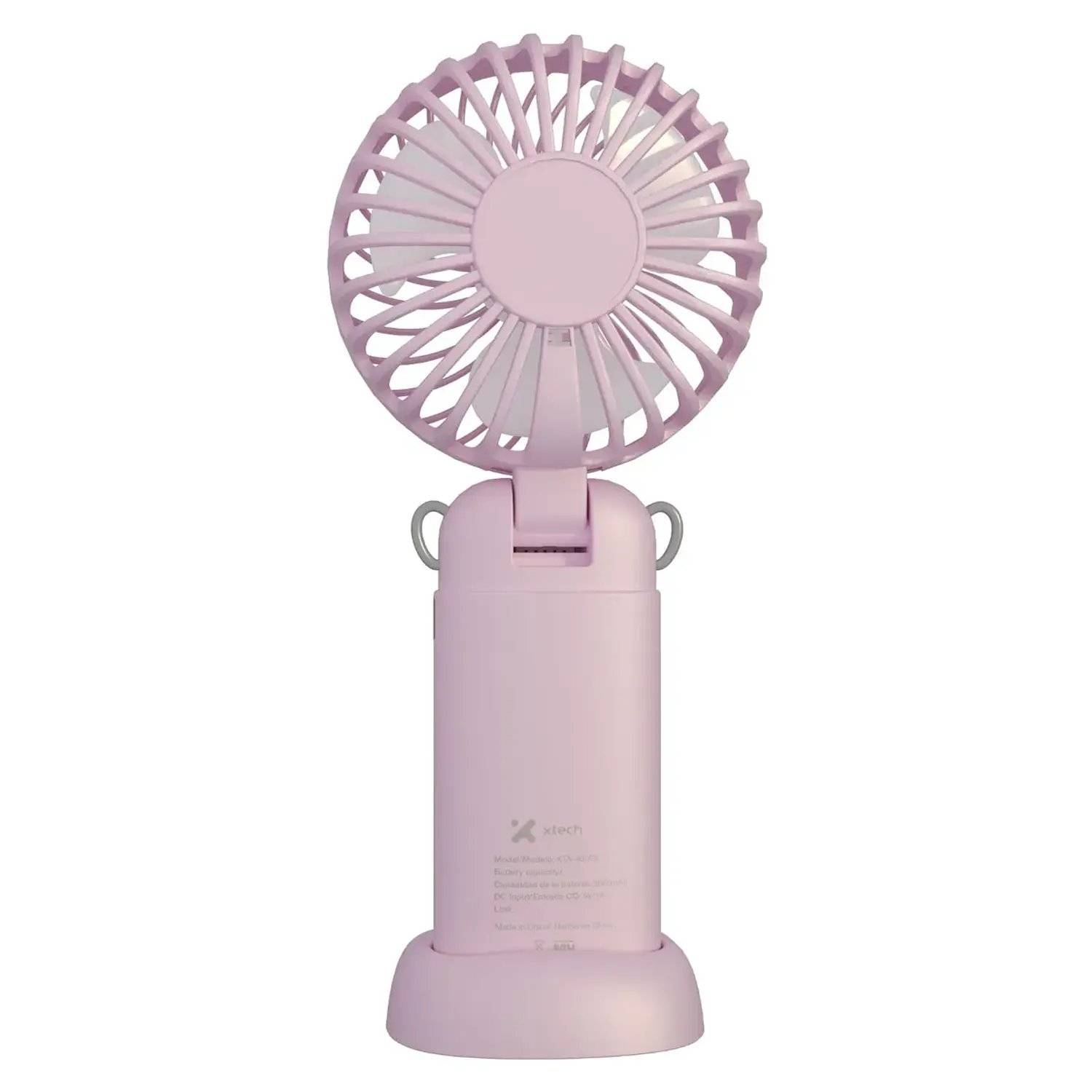 Ventilador Portátil Xtech XTA-900PK, 6 Velocidades, 3600 mAh, Hasta 37 h, USB-C, Recargable, Rosa 3