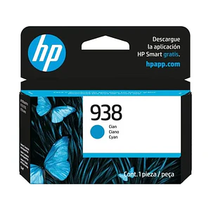 Cartucho de tinta HP 938 Cian, Hasta 800 paginas, 10 ML