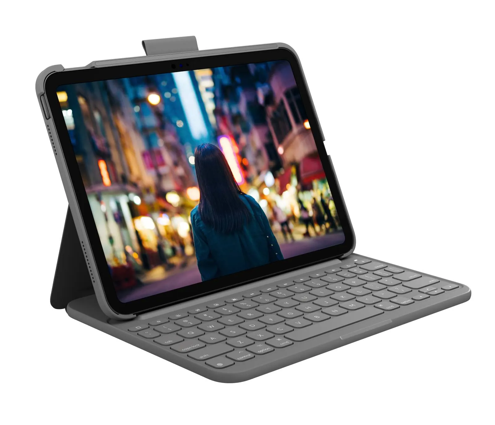 Funda con Teclado Logitech Slim Folio para iPad (10.ª generación) - Gris Oxford, Distribución Inglés 1