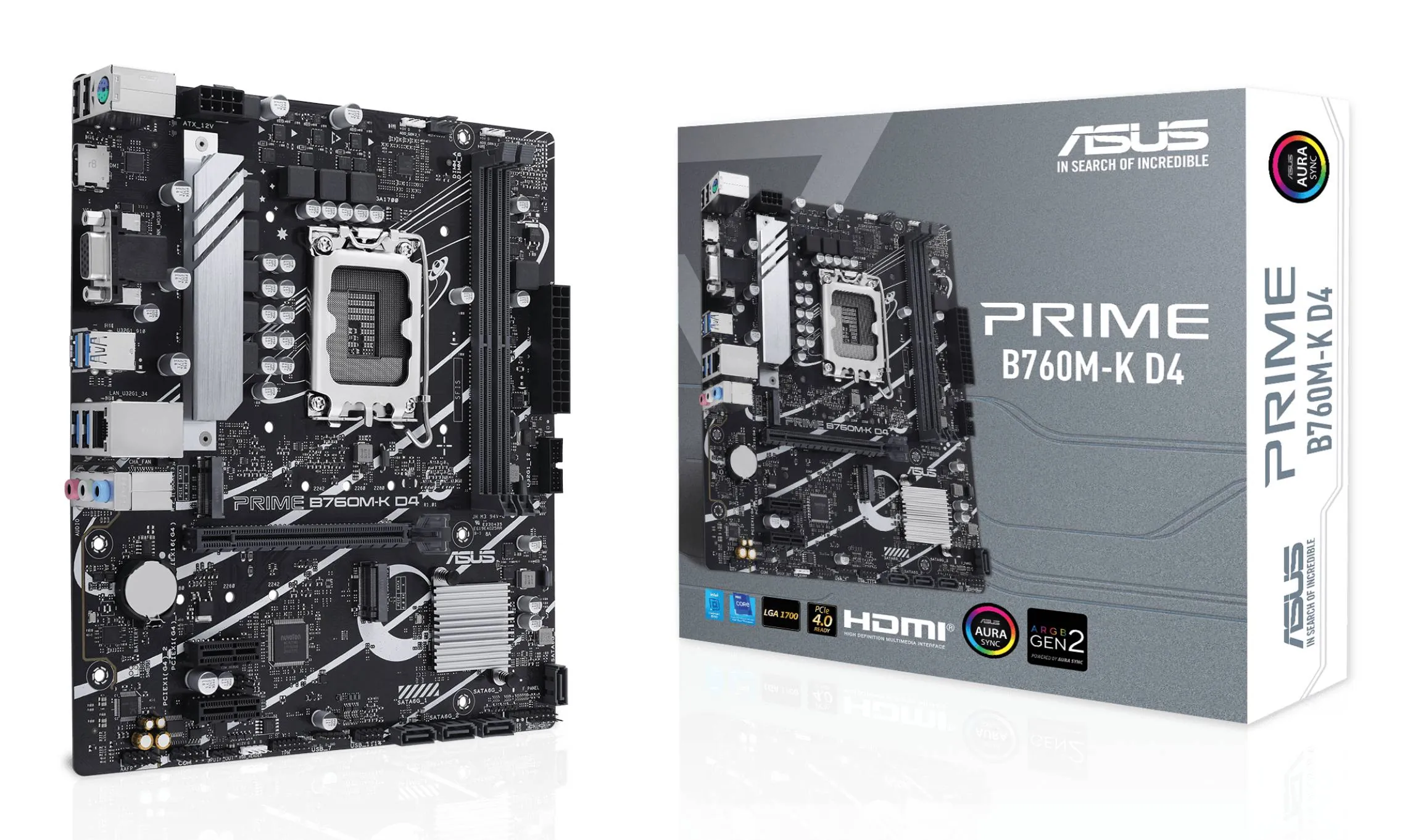 Placa Madre ASUS PRIME B760M-K D4, Socket LGA1700, 2x DDR4, 2xM.2, PCIe 4.0, Micro-ATX 1
