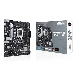 Placa Madre ASUS PRIME B760M-K D4, Socket LGA1700, 2x DDR4, 2xM.2, PCIe 4.0, Micro-ATX