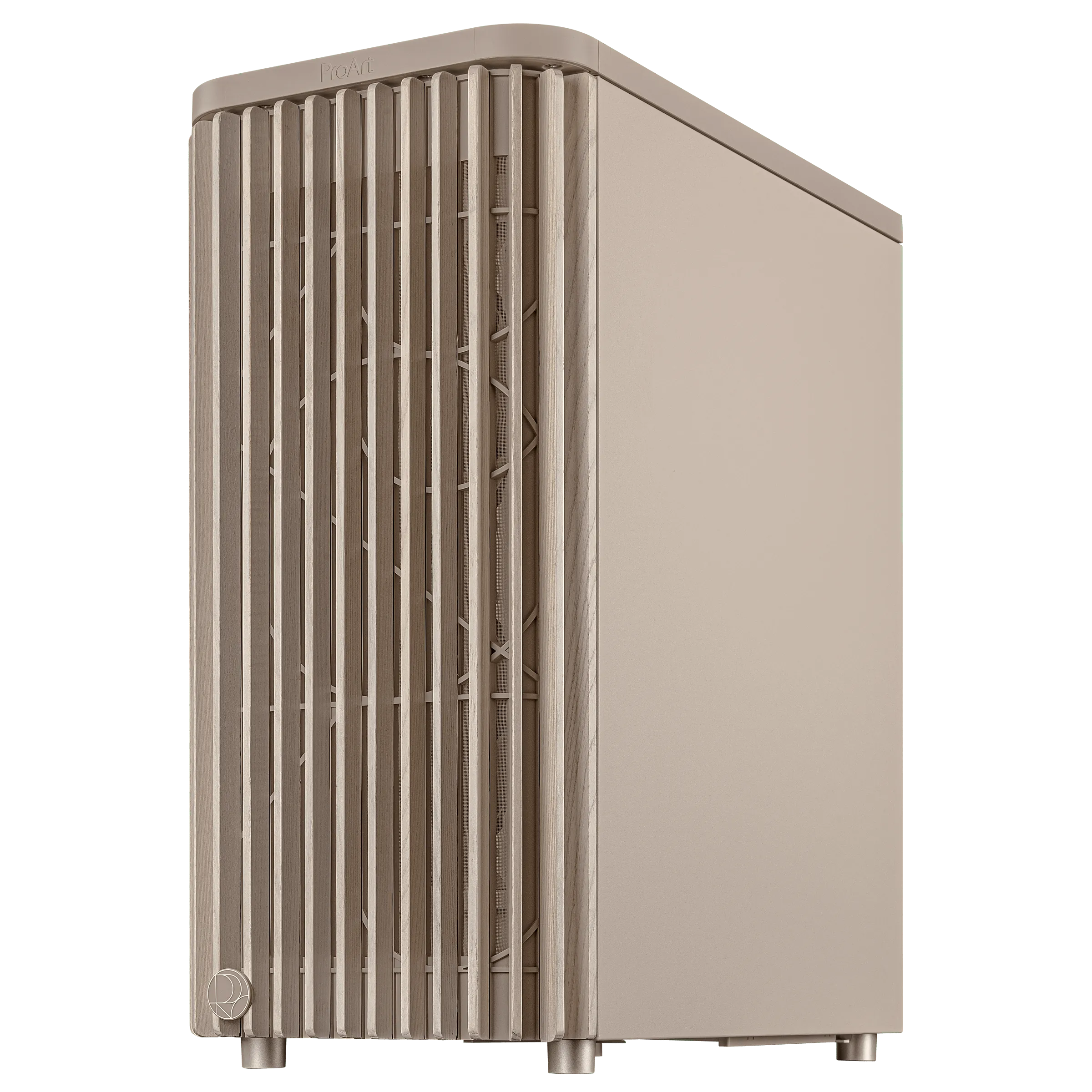 Gabinete ASUS ProArt PA401 Wood Edition Beige, Vidrio Templado, Mid Tower, Incluye 3 Ventiladores 3