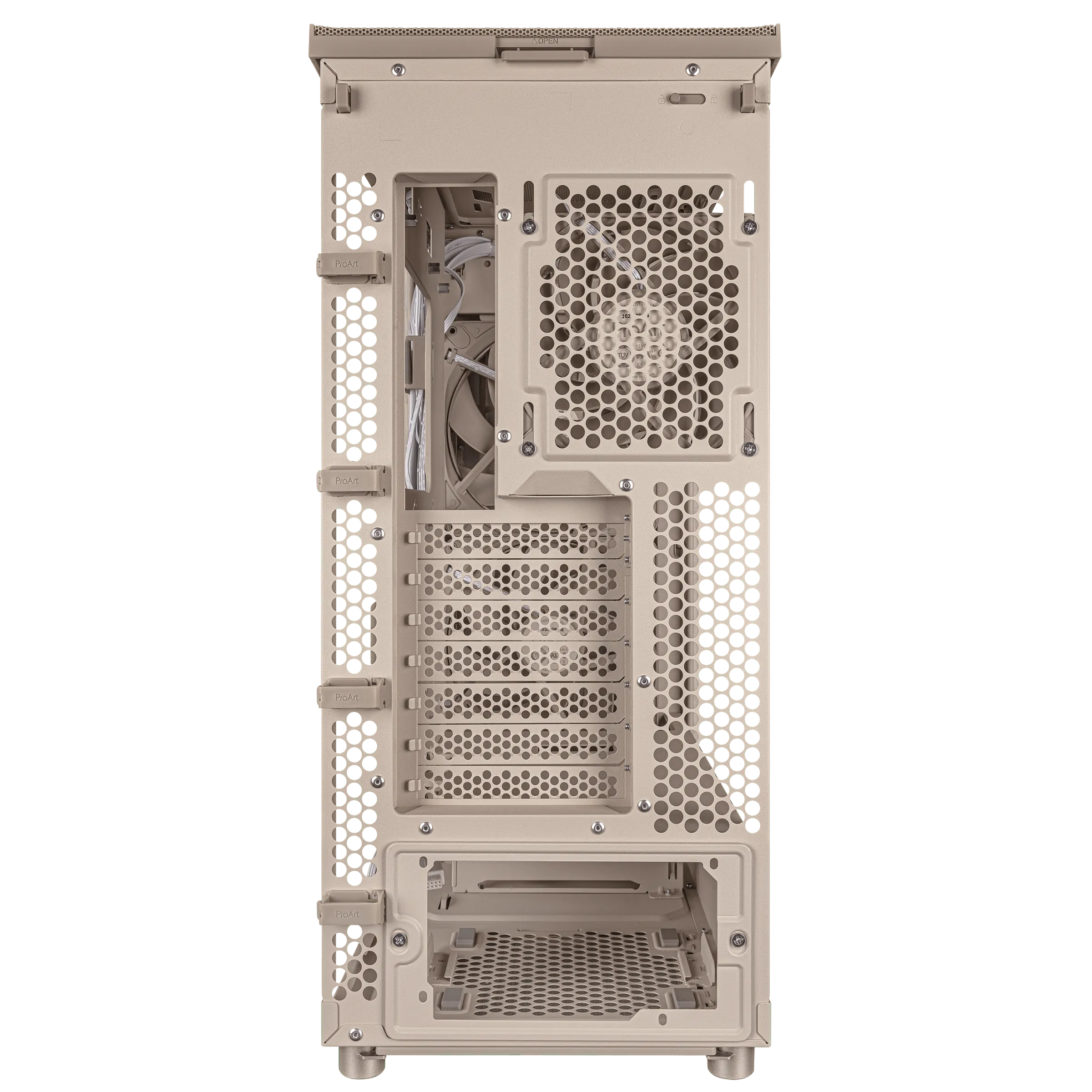 Gabinete ASUS ProArt PA401 Wood Edition Beige, Vidrio Templado, Mid Tower, Incluye 3 Ventiladores 7