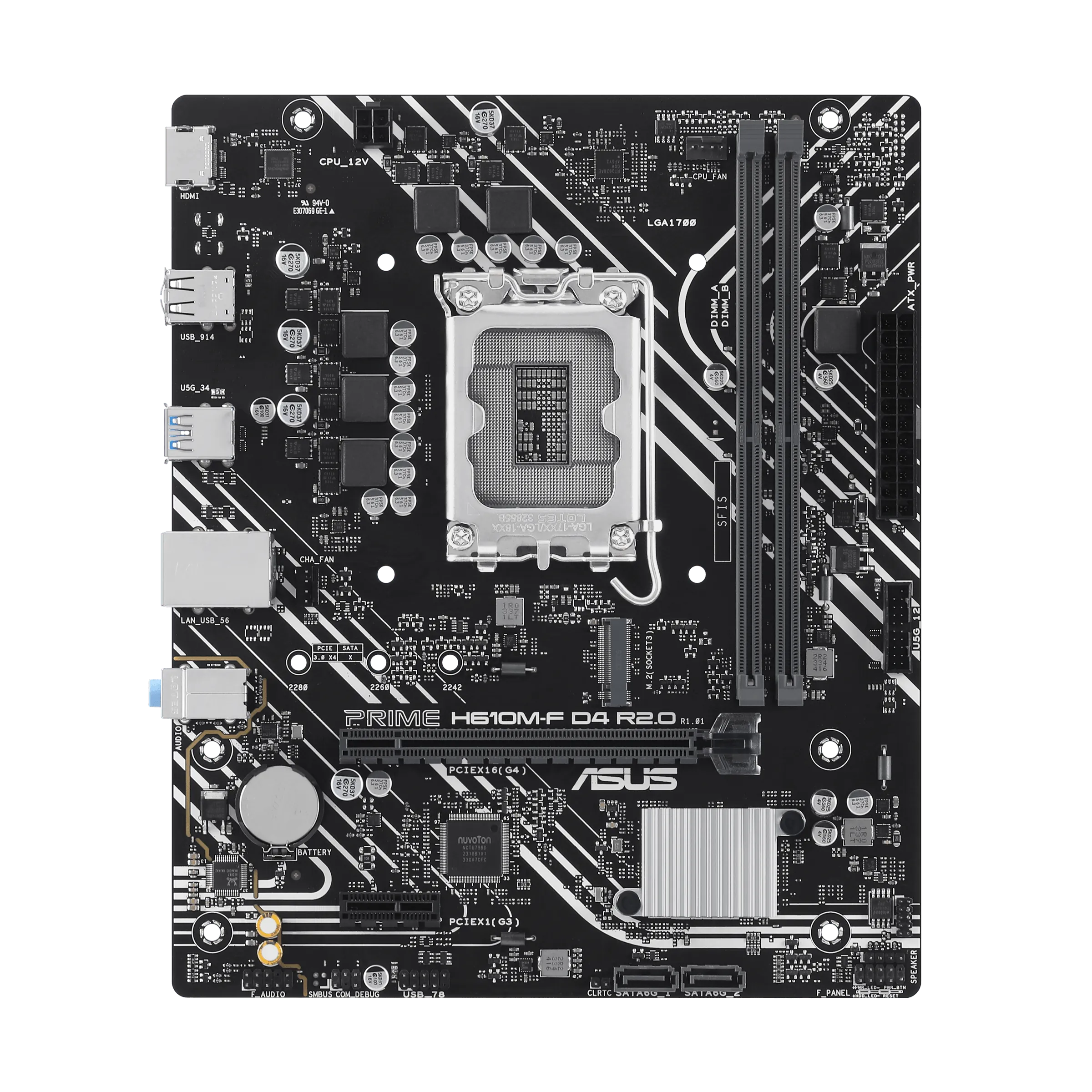 Placa Madre ASUS PRIME H610M-F D4 R2.0, Socket LGA 1700, 2x DDR4, M.2, PCIe 4.0, HDMI, Micro-ATX  2