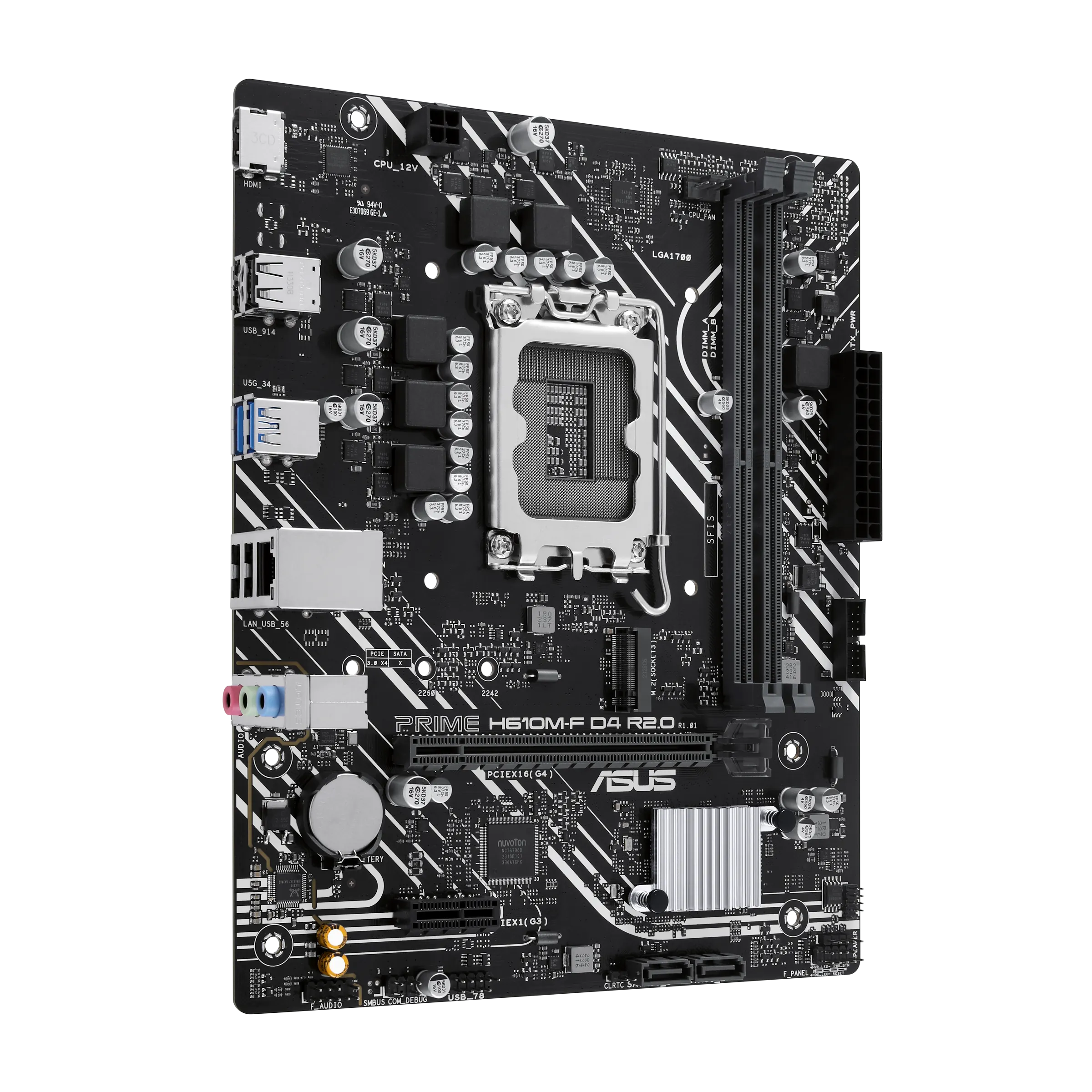Placa Madre ASUS PRIME H610M-F D4 R2.0, Socket LGA 1700, 2x DDR4, M.2, PCIe 4.0, HDMI, Micro-ATX  3