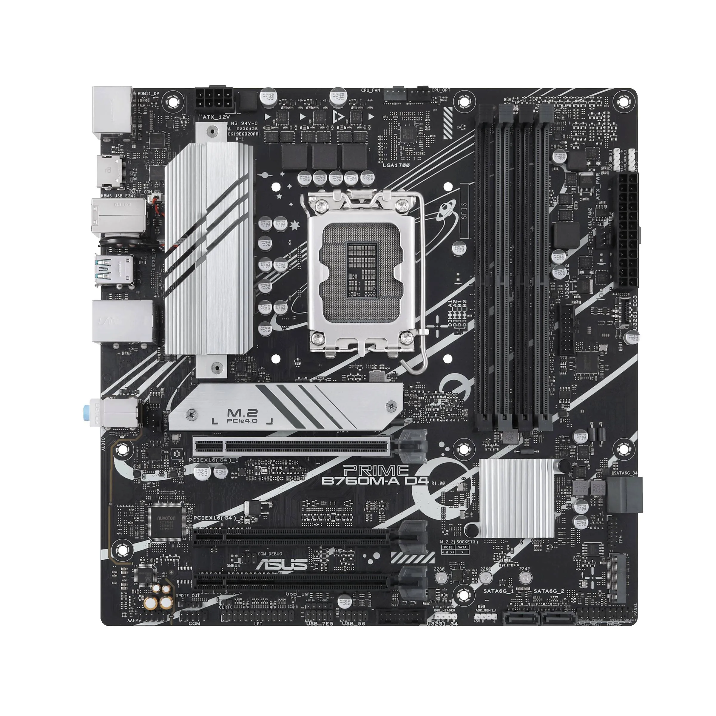 Placa Madre ASUS Prime B760M-A D4, Intel® LGA1700, 4xDIMM DDR4, DP, HDMI, 2xM.2, 4xSATA, Micro-ATX 1