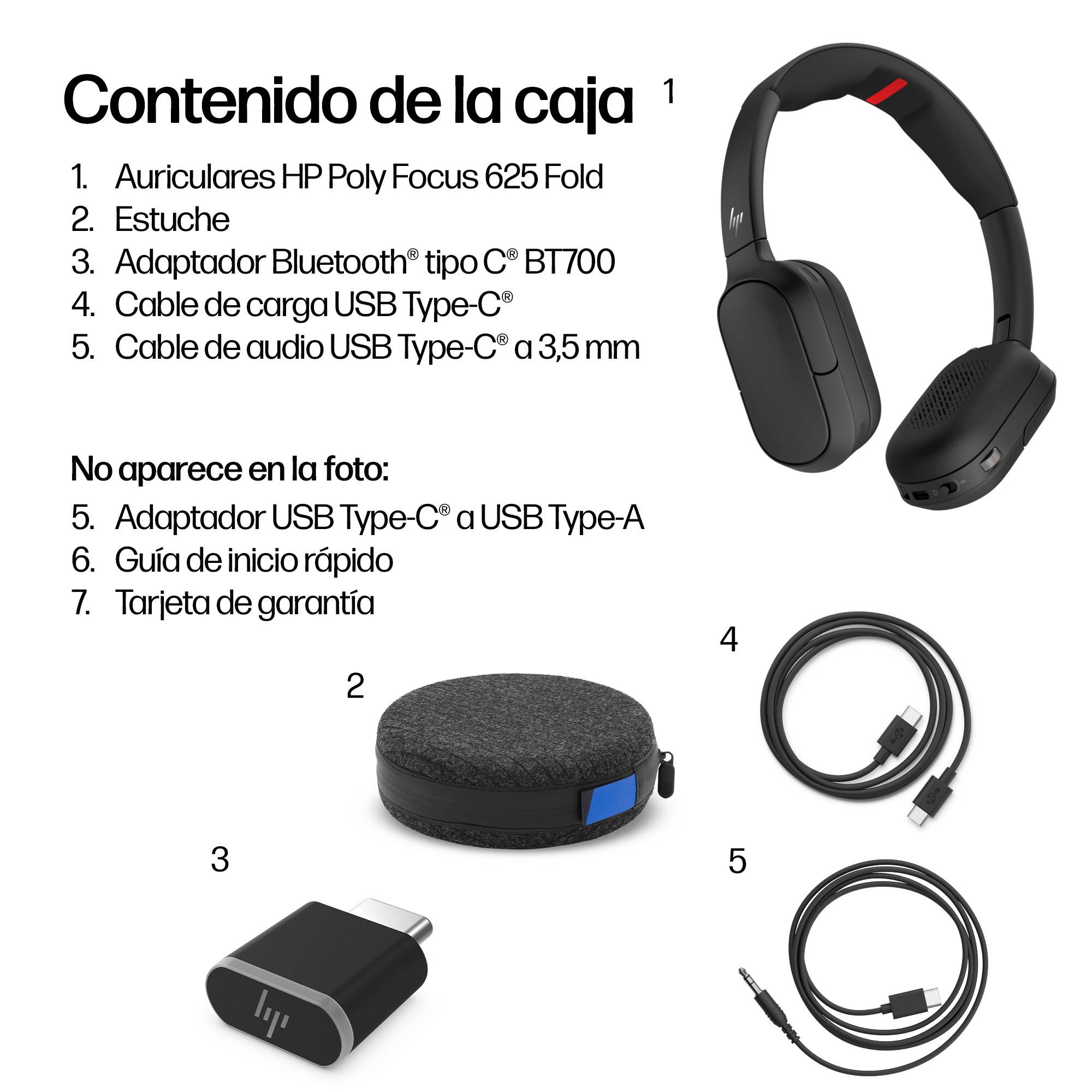 HP Poly Focus 625 Stereo Bluetooth Headset HP Poly Focus 625 5