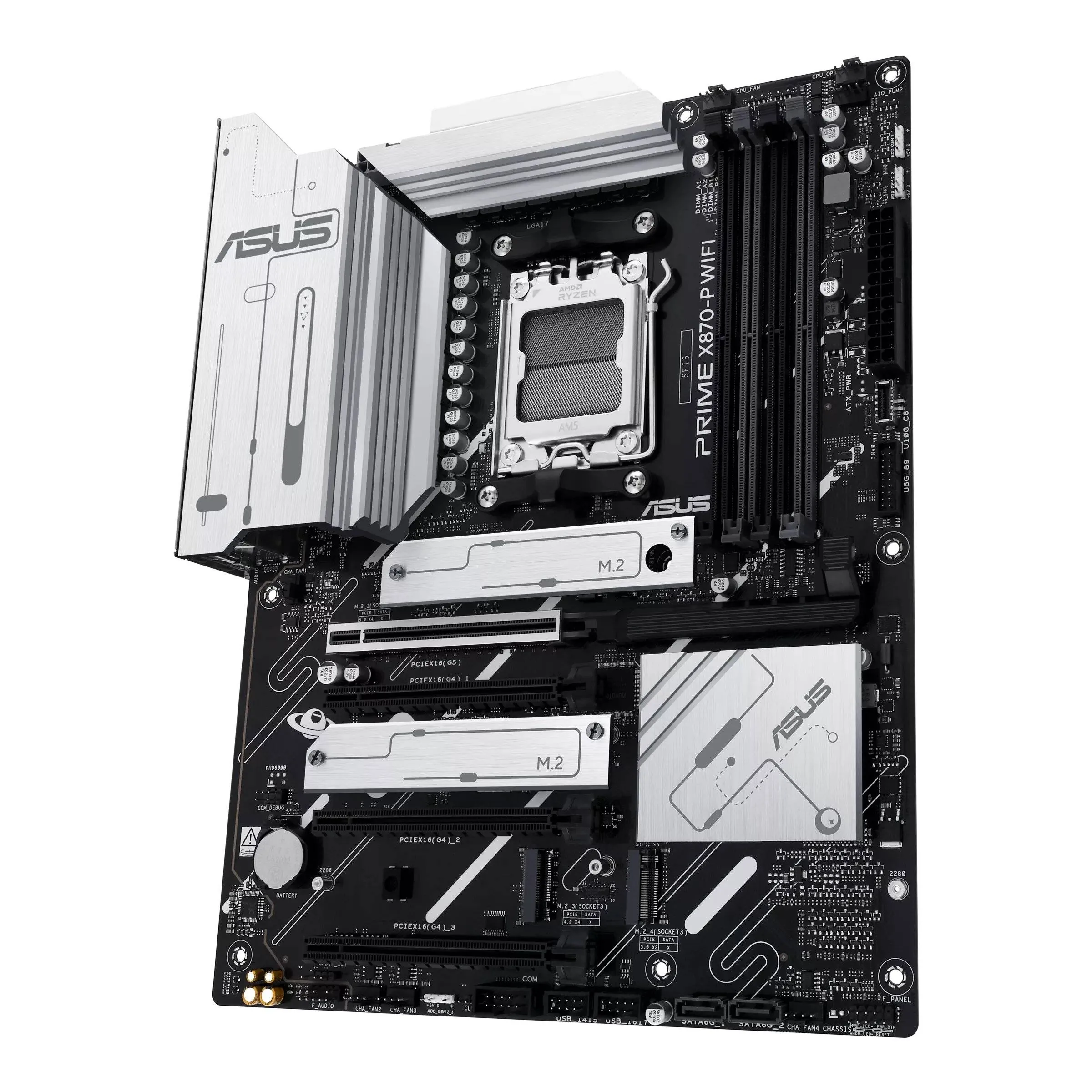 Placa Madre ASUS PRIME X870-P WIFI, Socket AM5, 4x DDR5, 4 xM.2, 2x USB4, HDMI, Wi-Fi 7, ATX 4