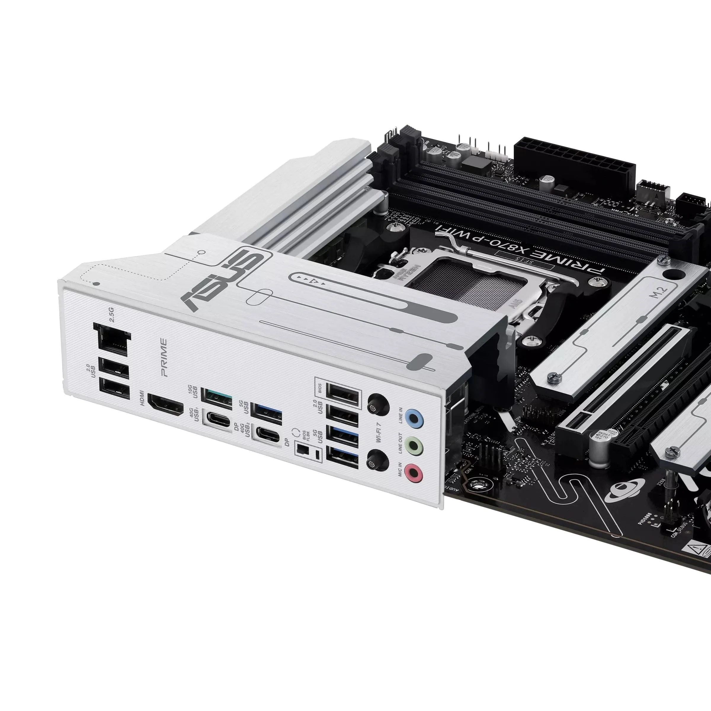 Placa Madre ASUS PRIME X870-P WIFI, Socket AM5, 4x DDR5, 4 xM.2, 2x USB4, HDMI, Wi-Fi 7, ATX 6