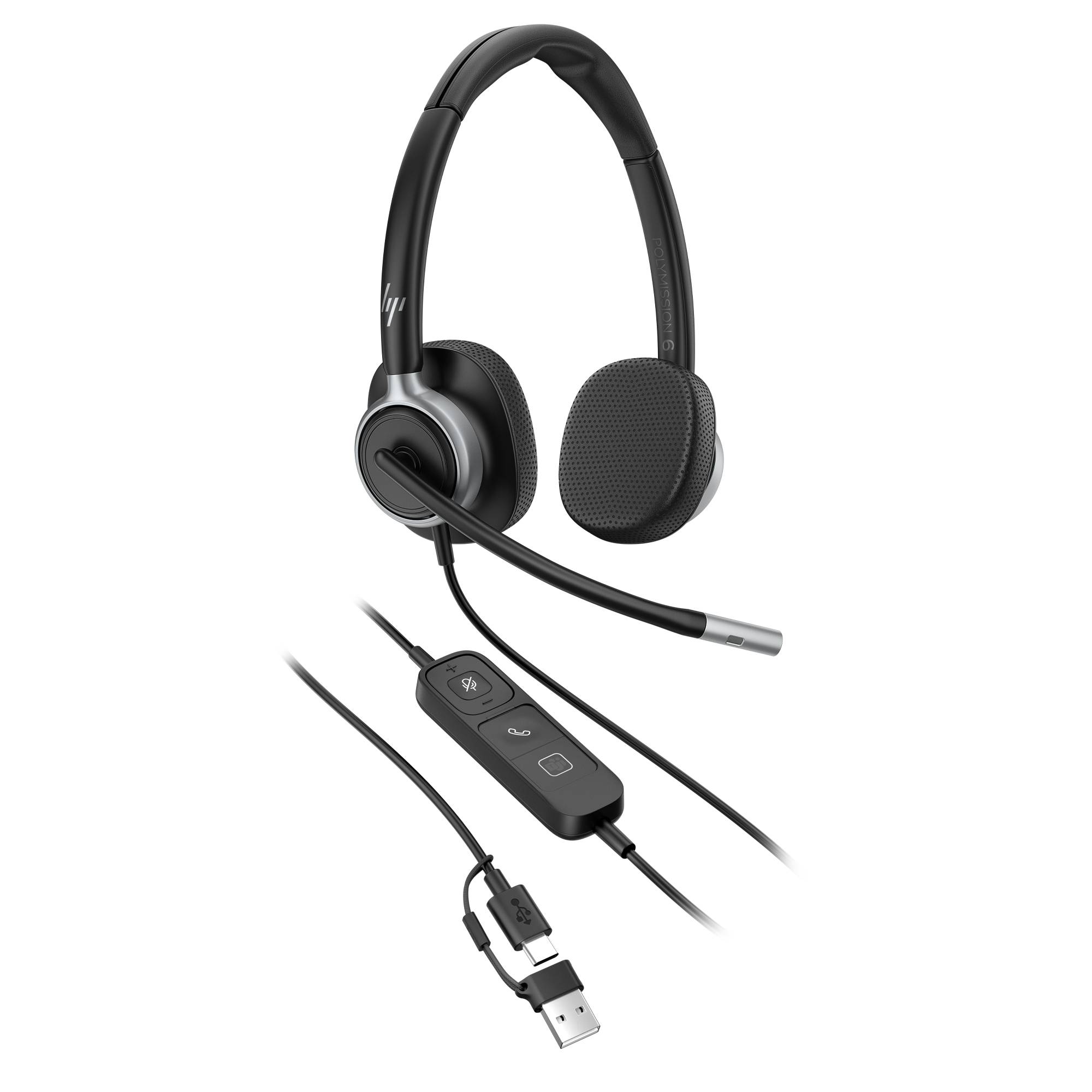 HP Poly Mission 625 Stereo USB Wired Headset HP Poly Mission 625 4