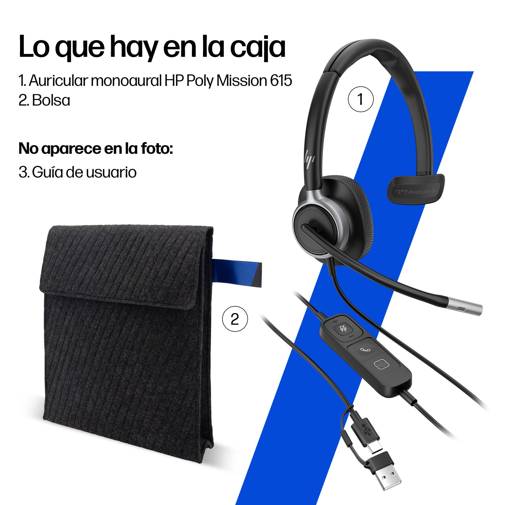 HP Poly Mission 625 Stereo USB Wired Headset HP Poly Mission 625 10