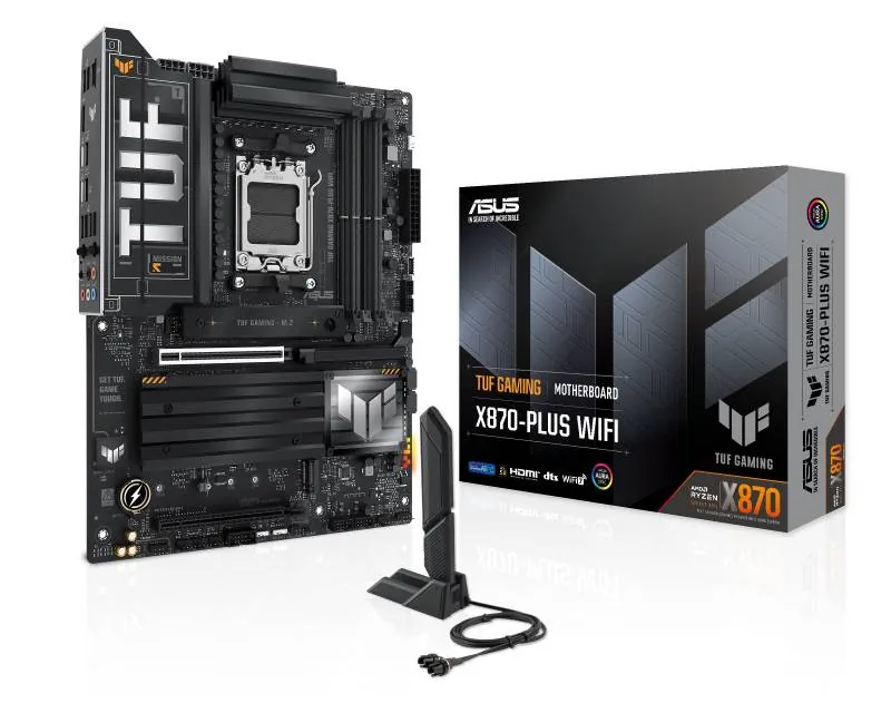 Placa Madre ASUS TUF GAMING X870-PLUS WIFI, Socket AM5,  4 x DDR5, HDMI, 2xUSB4, 4 xM.2, Wi-Fi7, ATX 1