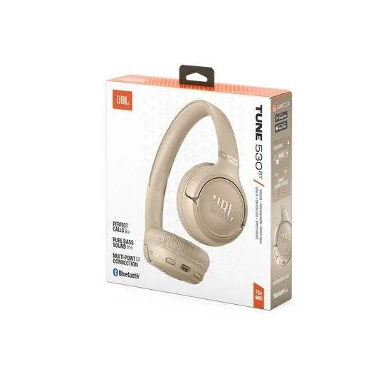 Audífonos Bluetooth JBL Tune 530BT On-Ear, Hasta 76 Hrs de reproduccion, JBL puse Bass, Beige 5