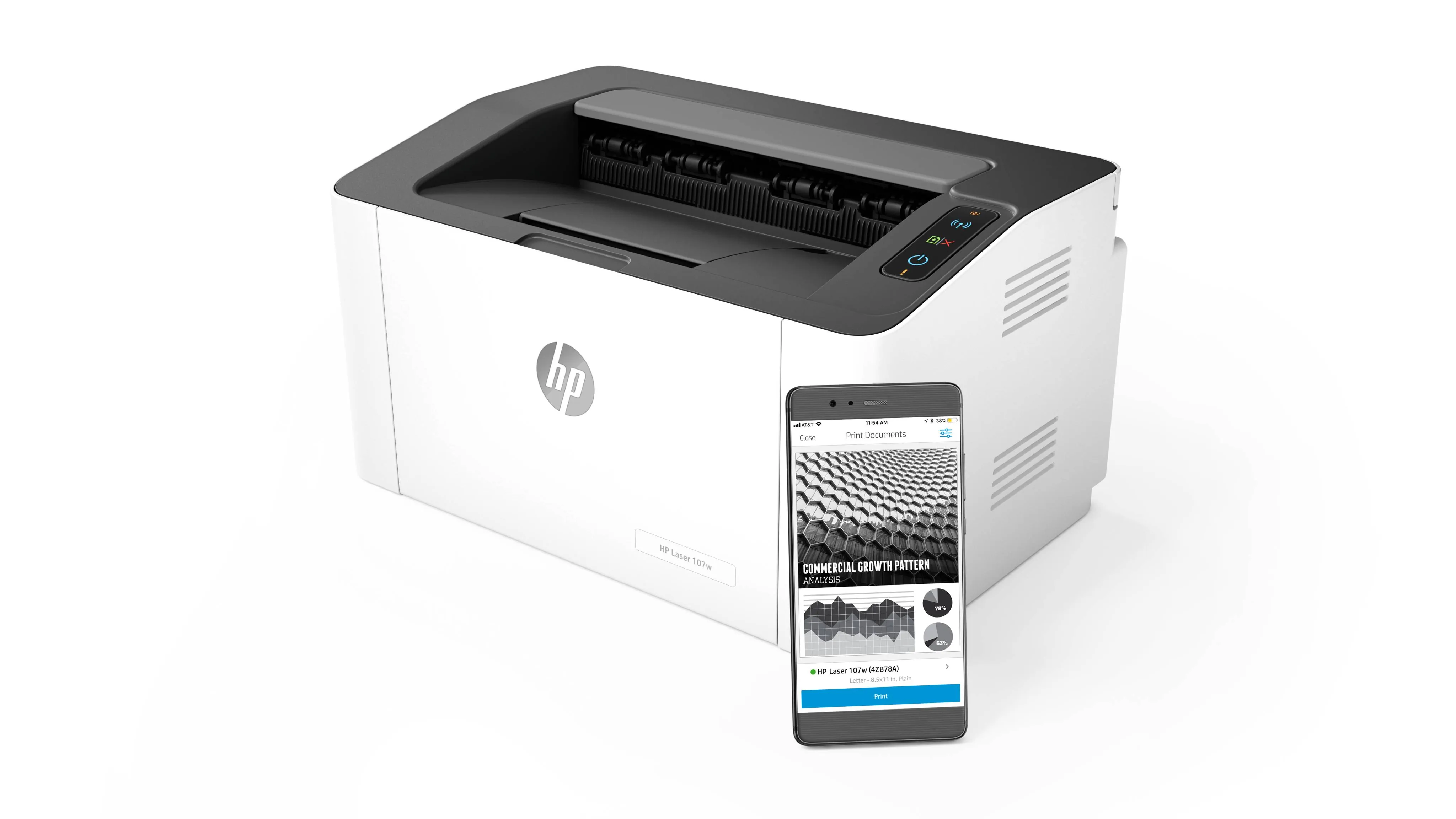 Impresoras Láser HP LaserJet 107w, Hasta 21 ppm, Blanco y Negro 2