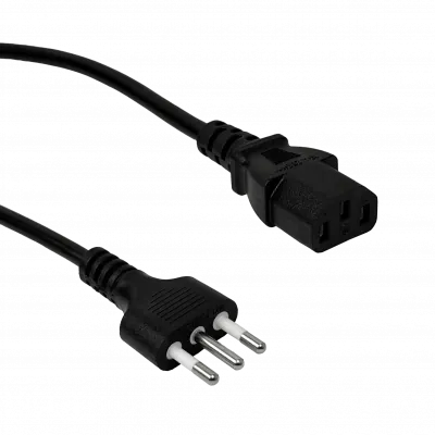 Cable de Poder Macrotel 1,8 m C13 Hembra a Chile-It Macho, Negro, 3x0,75 mm² - CIMC 2