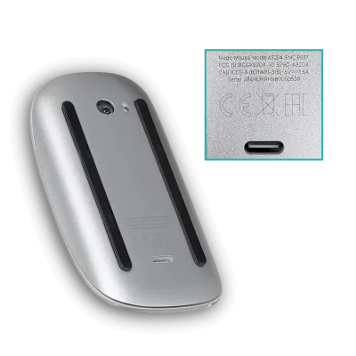 Apple Magic Mouse Blanco con Superficie Multi-Touch, Carga USB-C, Bluetooth (MXK53AM/A) - MAGIC-MOUSE-W 3