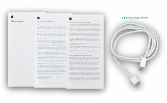 Apple Magic Mouse Blanco con Superficie Multi-Touch, Carga USB-C, Bluetooth (MXK53AM/A) - MAGIC-MOUSE-W 4
