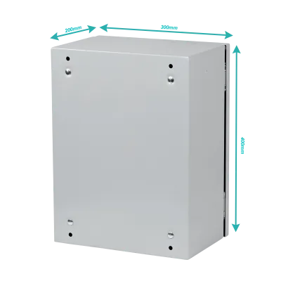 Caja Metálica 400x300x200 mm IP65 Gris, 1 Chapa con Llave - SA7525 4