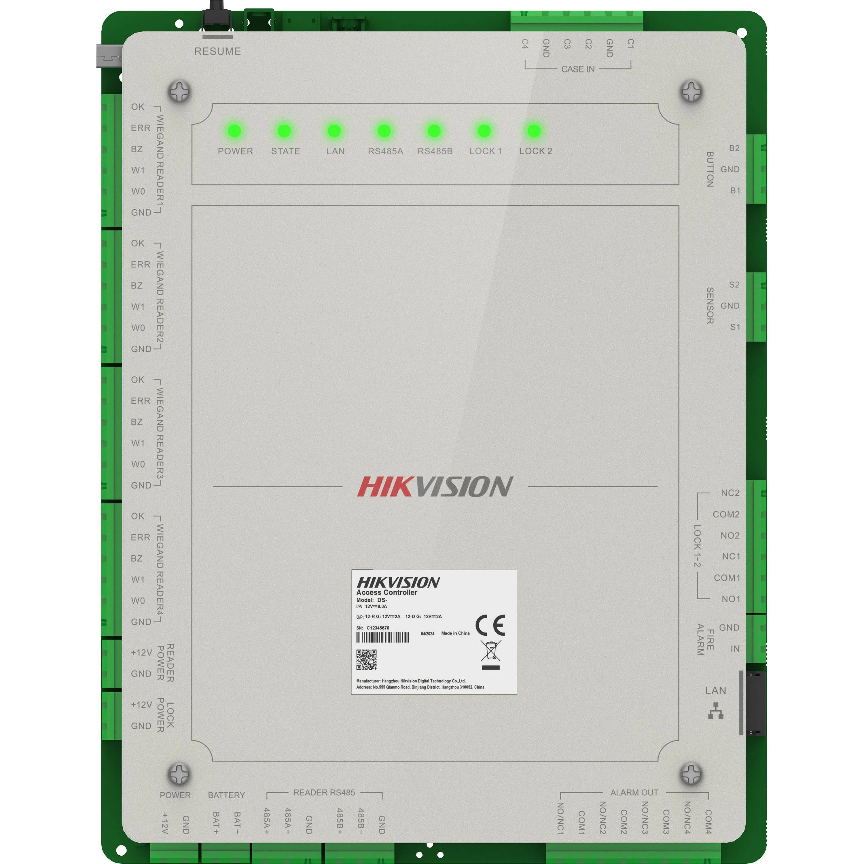 Controlador de Acceso Hikvision DS-K2622X, 2 Puertas, TCP/IP, RS-485, Wiegand, AES256 / TLS 1.2 3
