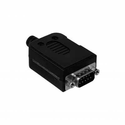 Conector DB9 Macho Volante con Tapa y Bornera Atornillable - DGB9M 1