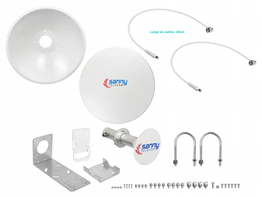 Antena Dish SANNY 4,9-6,5 GHz 23 dBi, 2x2 Doble Polarización Slant 45°, 2 N-Hembra - DISH-6G23 7