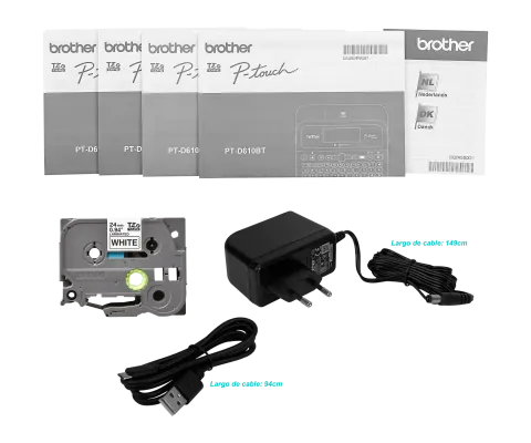 Rotuladora Brother P-touch PT-D610 con Teclado QWERTY, Cintas TZe de 3,5 a 24 mm, USB - PT-D610 8