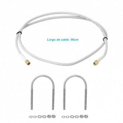 Antena Omnidireccional MikroTik TOF-2400-8V-4, 8 dBi 2,4 GHz, Conector SMA, Cable de 1 m - TOF-24 5