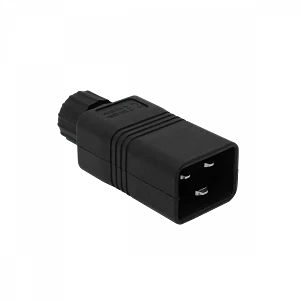 Enchufe Macho C20 Volante 16A Negro para UPS de alta potencia