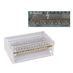 Repartidor tetrapolar 4x15 125A 40ºC 2x25 2x35 11x10mm2 Art.6834