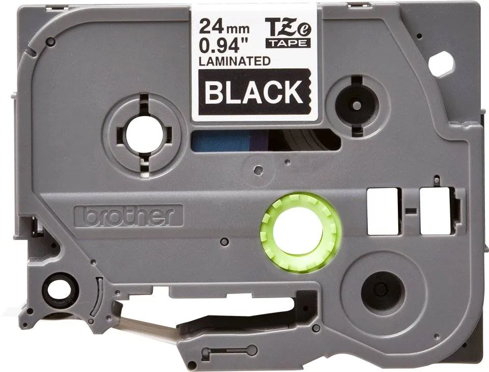 Cinta laminada Brother TZe355 Texto blanco sobre fondo negro, 1
