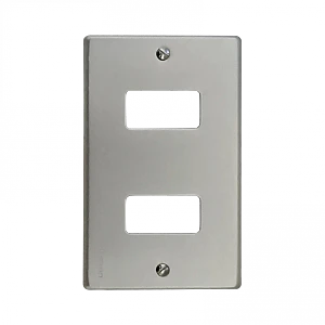 BTICINO Placa 2 Puestos Modulos Aluminio c/Tornillos