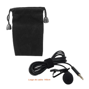Microfono c/Pinza p/Camisa Polera Ropa 3,5mm Macho Cable Pasivo GL-119