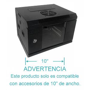 Gabinete rack RK1004-3L 4U 10 pulgadas fondo 30cm negro vidrio