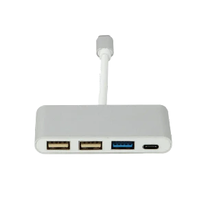 Hub USB-C a 1x USB-C + 3x USB-A, Cable 7cm, USB 3.1 Gen 1