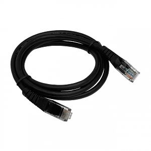 Cable Patch 1mt Cat5e Negro LSZH Inyectado Multifilar