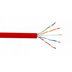 Cable UTP Cat5e interior rojo multifilar 24AWG 305mt cobre