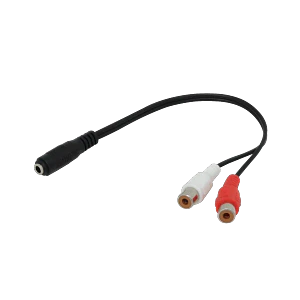 Cable de Audio 3.5mm Hembra a 2 RCA Hembra, 15cm