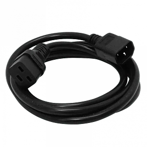 Cable de poder C14 macho C19 hembra negro 10A 3x1.5mm2 1,5-1,8mt