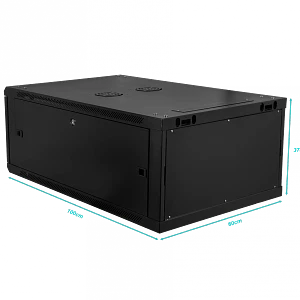 Gabinete rack RK06-10LD 6U 100cm de fondo desarmado negro
