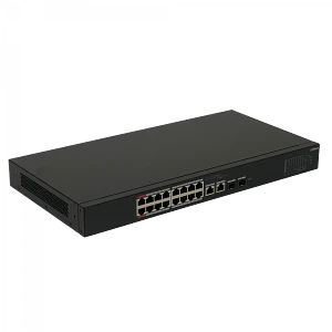 Switch Dahua DH-CS4218-16ET-190 16 Puertos PoE+ 100Mbps + 2 Combo Gigabit + 2 SFP, 190W - Rackeable