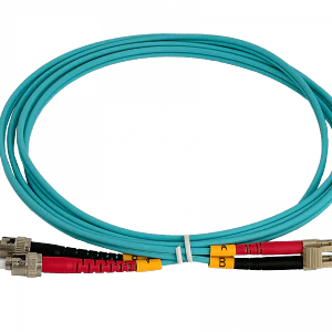 Jumper de Fibra Óptica Multimodo OM3 LC-ST Duplex 2m 3.0mm LSZH - JF3LT2