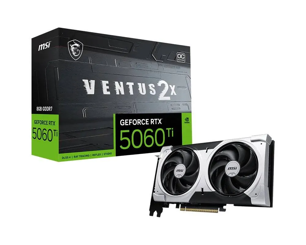 Tarjeta de Video MSI Nvidia GeForce RTX 5060 Ti VENTUS 2X OC PLUS, 8GB GDDR7, 128-bit, PCIe 5.0 1