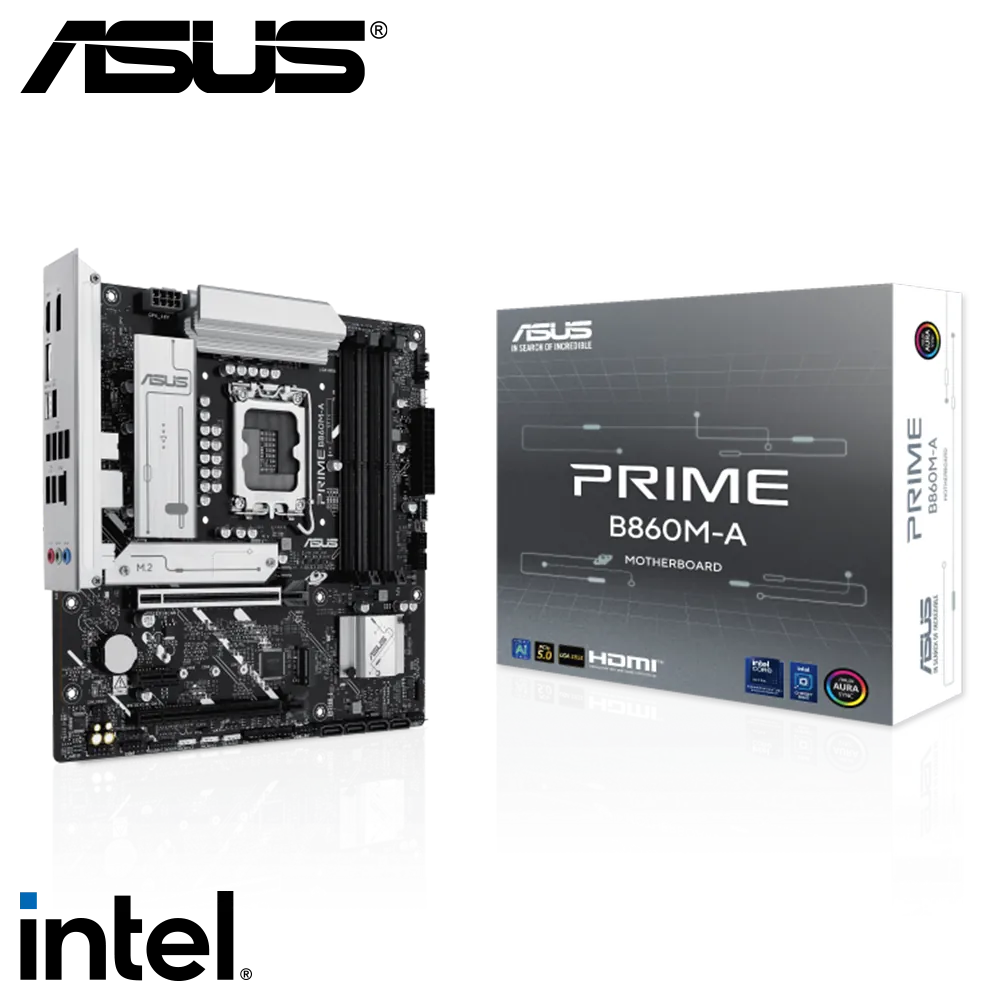 Placa Madre ASUS PRIME B860M-A, Socket LGA1851, 4x DDR5, HDMI, DP, Micro-ATX 1