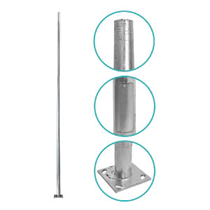 Poste Conico 7mt 3mm Base 260x260x12mm no-inc-Canastillo Cono 140/60mm
