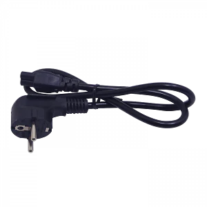 Cable poder Schuko macho trébol hembra negro 6A 3x0,75mm2 60cm 0,6mt